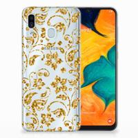 Samsung Galaxy A30 | TPU Case | Gouden Bloemen