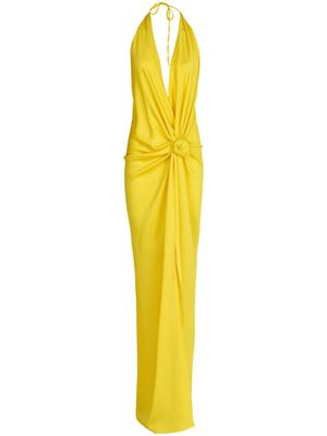 Silvia Tcherassi robe longue Torgiano à détail noué - Jaune
