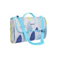 Wasbare picknickdeken voor buiten met zak, Blauw + Wit