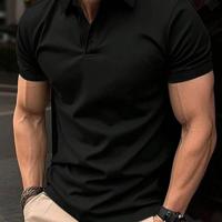 Bon&Bon Men's Short Sleeve Golf Polo Shirt - Black Casual Summer Top Black / XXL