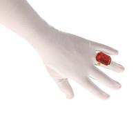 Sinterklaas verkleed accessoires - ring en handschoenen - wit - rode steen - pakjes avond