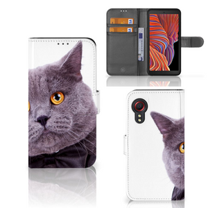 Samsung Galaxy Xcover 5 Telefoonhoesje met Pasjes Kat