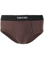 TOM FORD boxer à bande logo - Marron