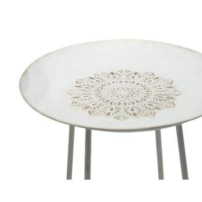 Bijzettafel Home ESPRIT Wit Gouden 48 x 48 x 66 cm