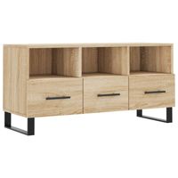 The Living Store TV-meubel - Sonoma eiken - 102 x 36 x 50 cm - Bewerkt hout en ijzer