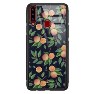 Samsung Galaxy A20s glazen hardcase - Orange lemonade
