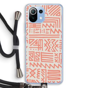 Marrakech Pink: Xiaomi Mi 11 Lite Transparant Hoesje met koord
