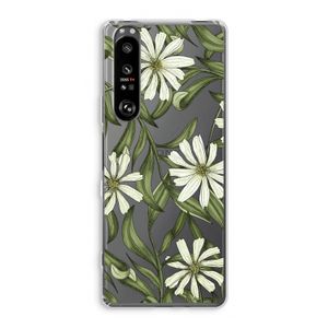 Wit bloemenpatroon: Sony Xperia 1 III Transparant Hoesje