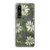 Wit bloemenpatroon: Sony Xperia 1 III Transparant Hoesje