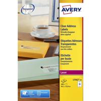 Etiket Avery L7562-25 99.1x33.9mm transparant 400 etiketten