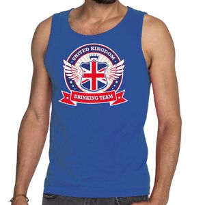 Blauw Engeland drinking team tanktop / mouwloos shirt heren