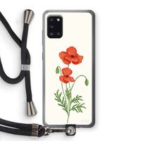 Red poppy: Samsung Galaxy A31 Transparant Hoesje met koord