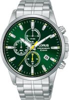 Lorus RM381HX9 Horloge Chronograaf staal zilverkleurig-groen 43 mm