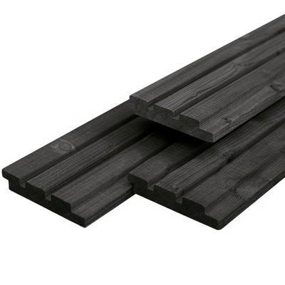 Triple profiel douglas zwart gespoten 1,9x13,0x420 cm Tuindeco - Tuindeco