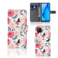 Huawei P40 Lite Hoesje Butterfly Roses - thumbnail