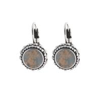 Biba Hang Oorbellen met Klaphaak en Swarovski Steentje Lt. Grey Opal
