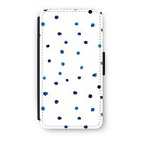 Blauwe stippen: iPhone XS Flip Hoesje