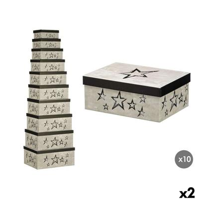 Decoratieve Doos Pincello Zwart Karton (2 Stuks)