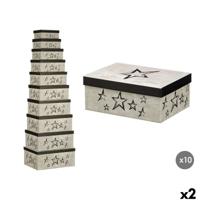 Decoratieve Doos Pincello Zwart Karton (2 Stuks)