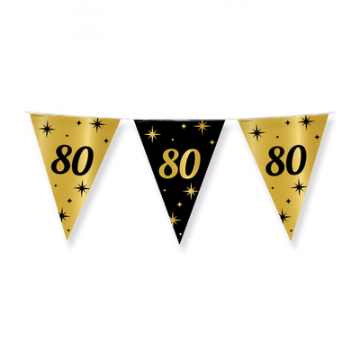 Classy Vlaggenlijn 80 Jaar Zwart/Goud (10m)