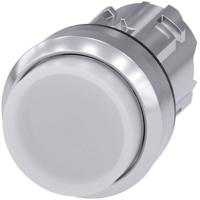 Siemens 3SU10510BB600AA0 3SU1051-0BB60-0AA0 Verlichte druktoets Metalen frontring, Hoogglans, Rond Knop Zilver, Wit 1 stuk(s)