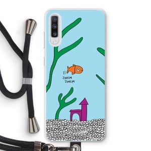 Aquarium: Samsung Galaxy A70 Transparant Hoesje met koord