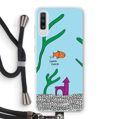 Aquarium: Samsung Galaxy A70 Transparant Hoesje met koord