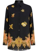 ETRO chemise en soie à imprimé graphique - Noir