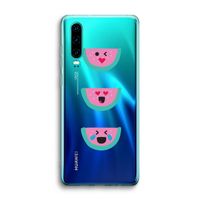 Smiley watermeloen: Huawei P30 Transparant Hoesje