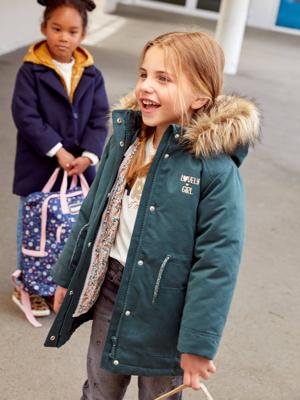 3-in-1 parka met capuchon meisje dark green