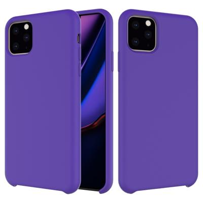 Effen kleur Liquid silicone schokbestendig Case voor iPhone 11 Pro Max (paars)
