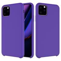 Effen kleur Liquid silicone schokbestendig Case voor iPhone 11 Pro Max (paars)