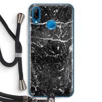 Zwart marmer: Huawei P20 Lite Transparant Hoesje met koord Zwart marmer: Huawei P20 Lite Transparant Hoesje met koord