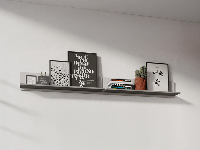 Wandplank PIKA 90 cm grafiet/lichtgrijs