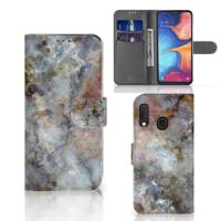 Samsung Galaxy A20e | Bookcase | Marmer Grijs