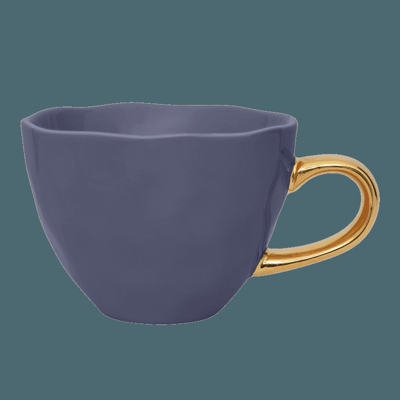 Good Morning kop Cappuccino / Thee Ø11 cm - Paars Blauw (set van 4)