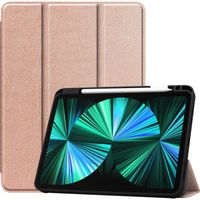 Basey iPad Pro 2021 (12,9 inch) Hoesje Kunstleer Hoes Case Cover -Rose goud
