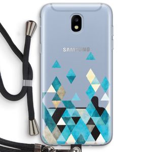 Gekleurde driehoekjes blauw: Samsung Galaxy J5 (2017) Transparant Hoesje met koord