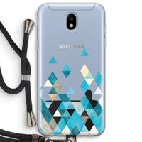 Gekleurde driehoekjes blauw: Samsung Galaxy J5 (2017) Transparant Hoesje met koord