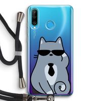 Cool cat: Huawei P30 Lite Transparant Hoesje met koord
