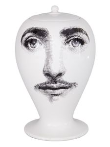 Fornasetti vase imprimé visage - Blanc