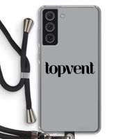 Topvent Grijs Zwart: Samsung Galaxy S21 FE Transparant Hoesje met koord