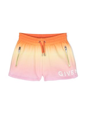 Givenchy Kids short à logo imprimé - Orange