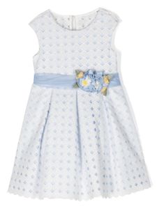 Abel & Lula robe à appliqués fleur - Bleu