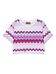 Missoni Kids t-shirt en coton à imprimé zig-zag - Rose