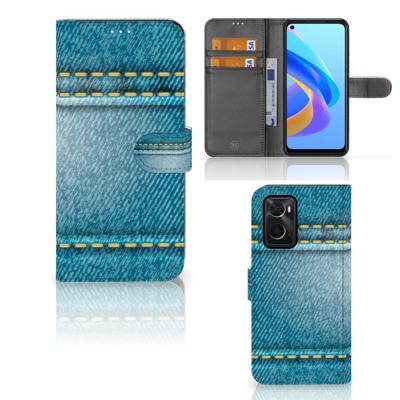 OPPO A76 | A96 | Wallet Case | met Pasjes | Jeans