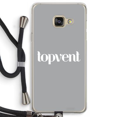 Topvent Grijs Wit: Samsung Galaxy A3 (2016) Transparant Hoesje met koord