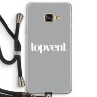 Topvent Grijs Wit: Samsung Galaxy A3 (2016) Transparant Hoesje met koord
