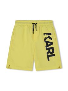 Karl Lagerfeld Kids short de bain à logo imprimé - Jaune