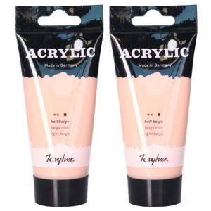 Acrylverf/hobbyverf op waterbasis - 2x - roze - 75 ml - Schilderen/knutselen